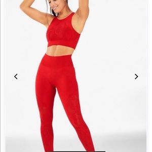 Fabletics Bright Red Workout Set (open to selling individually - make an offer!)